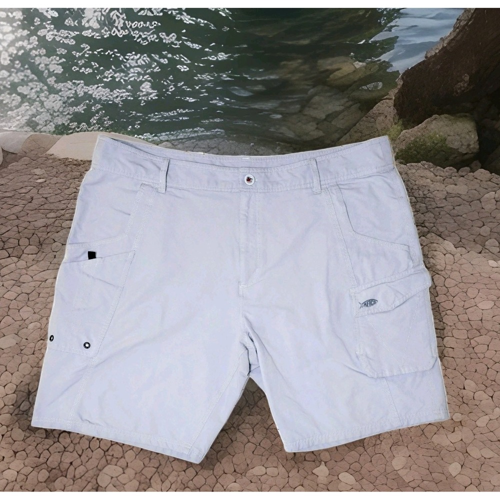 American Fishing Tackle Co. Men's‎ Sz 42 Light Grey Cargo Fishing Shorts